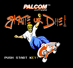 Skate or Die! (Europe) Title Screen